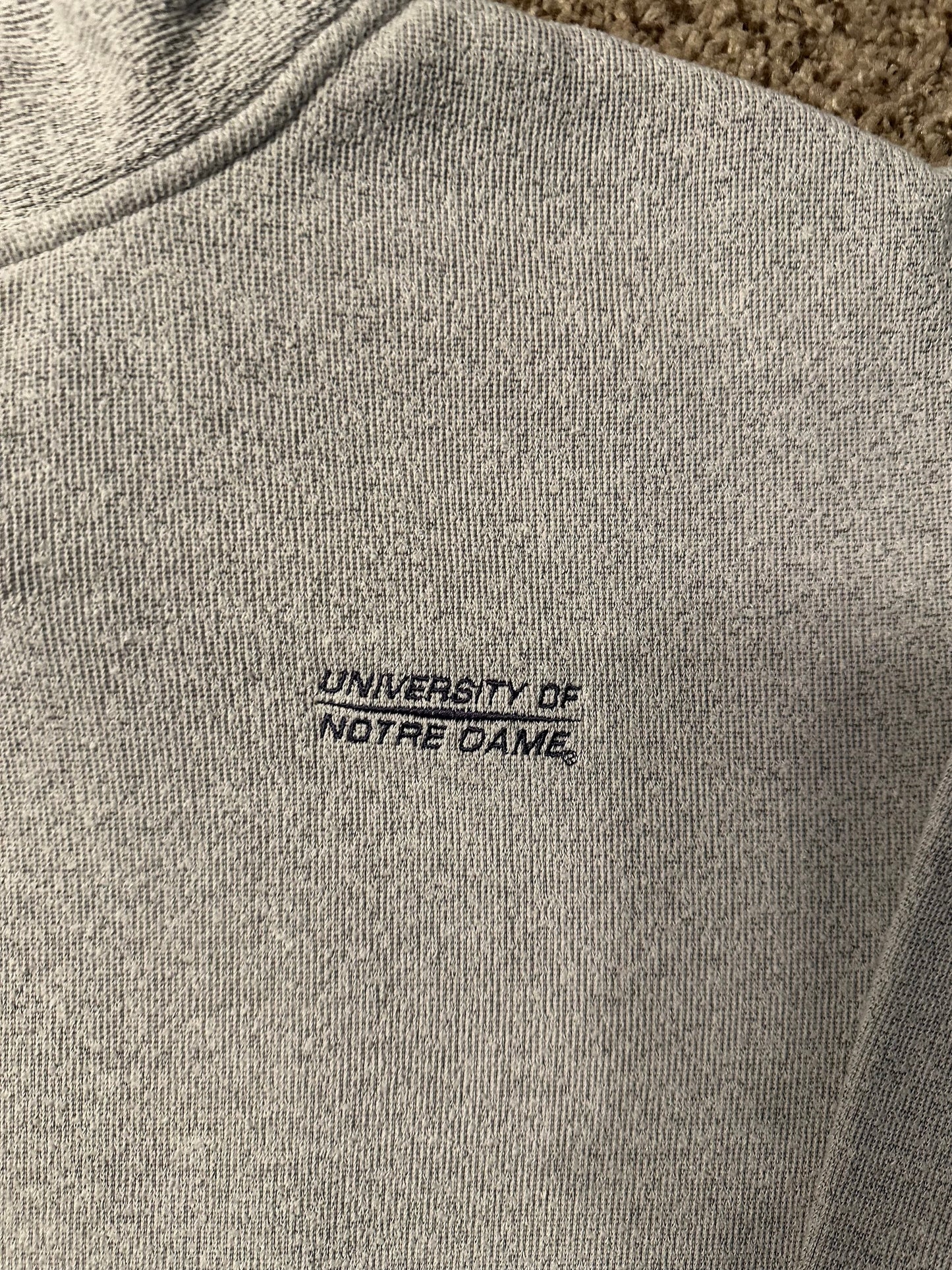 Norte Dame university quarter button crewneck