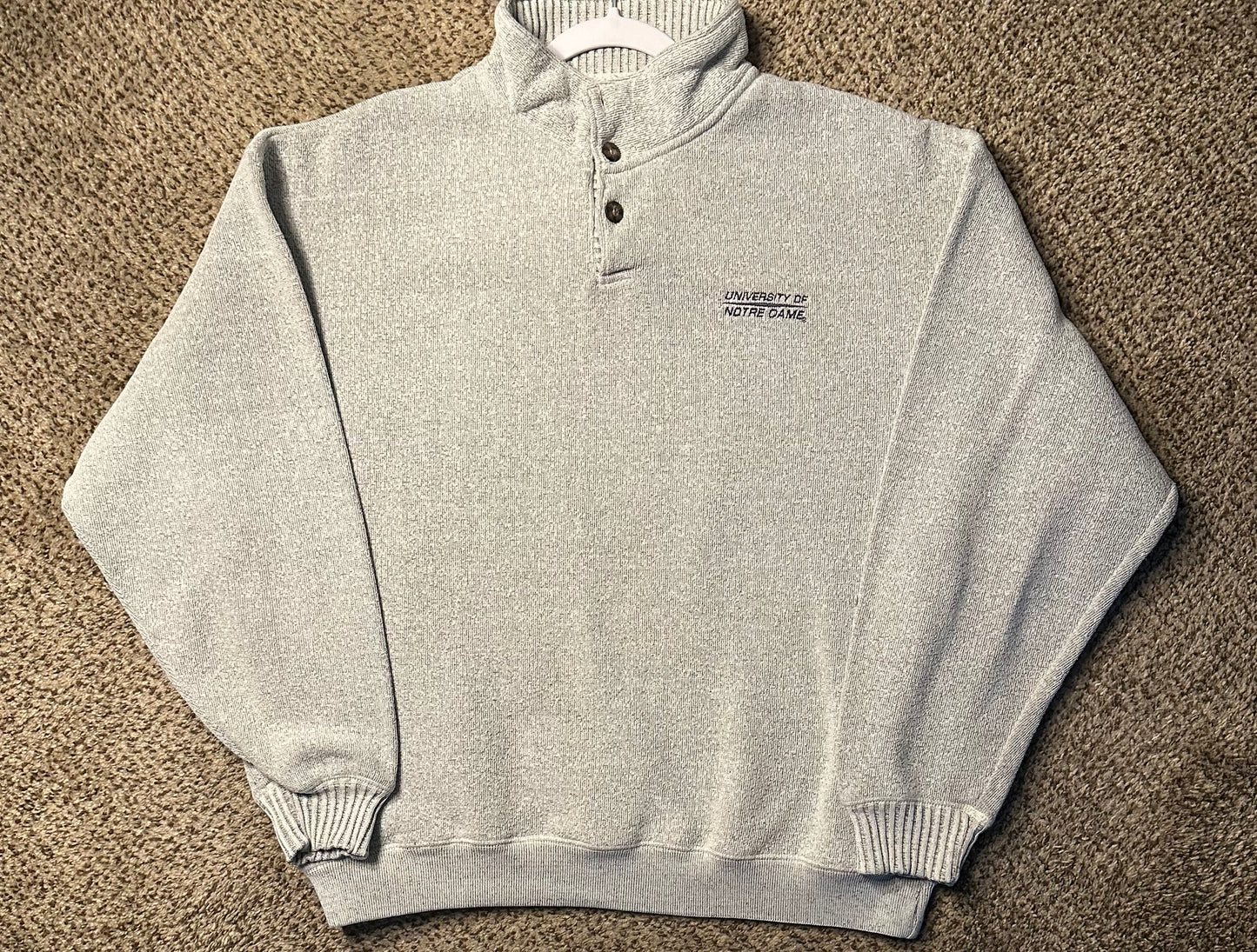 Norte Dame university quarter button crewneck