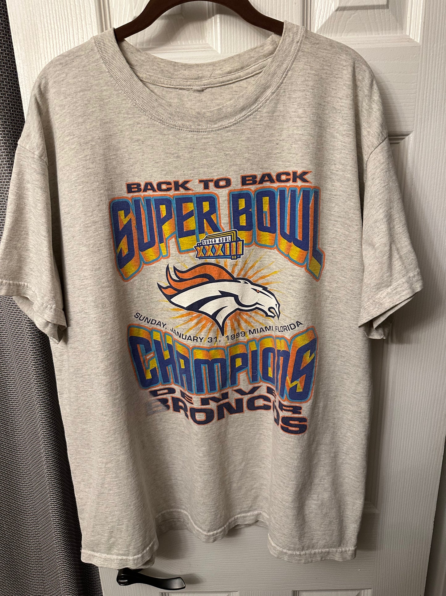 Back to back Broncos Super Bowl tee