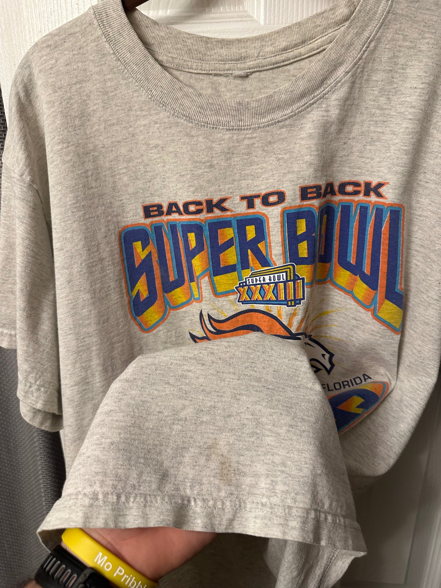 Back to back Broncos Super Bowl tee